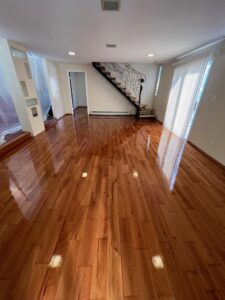 American Cherry Flooring Refinished with Oil Based Finish